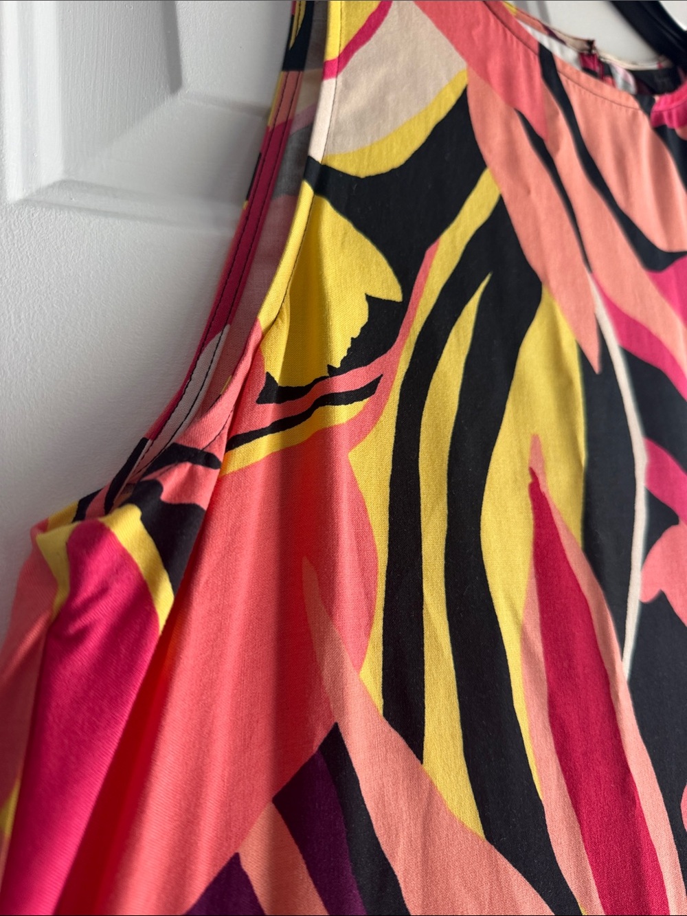 NWT Investments Vibrant Pink Yellow Floral Maxi Dress - Picture 10 of 10